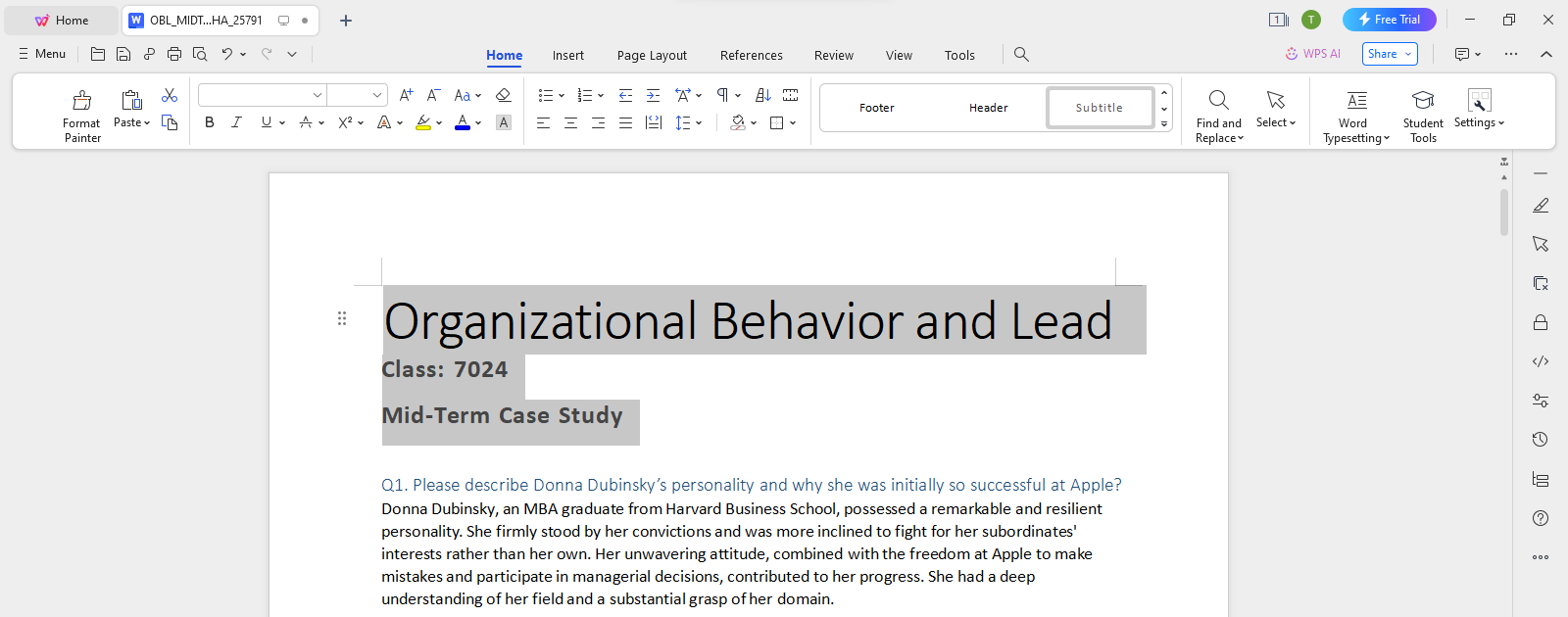WPS Writer — Anteprima del prodotto WPS Office