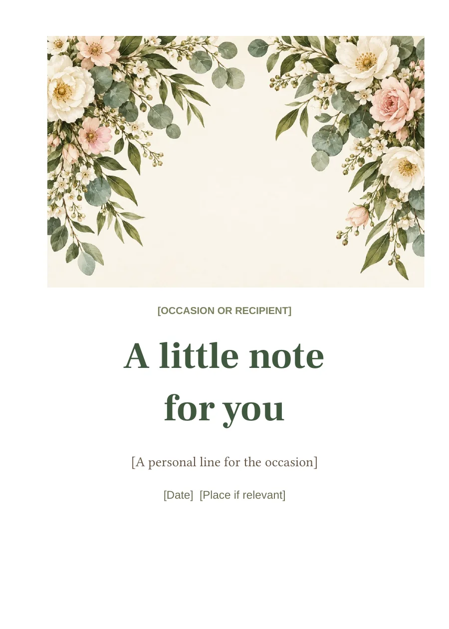 Greeting Card Template — English starter preview
