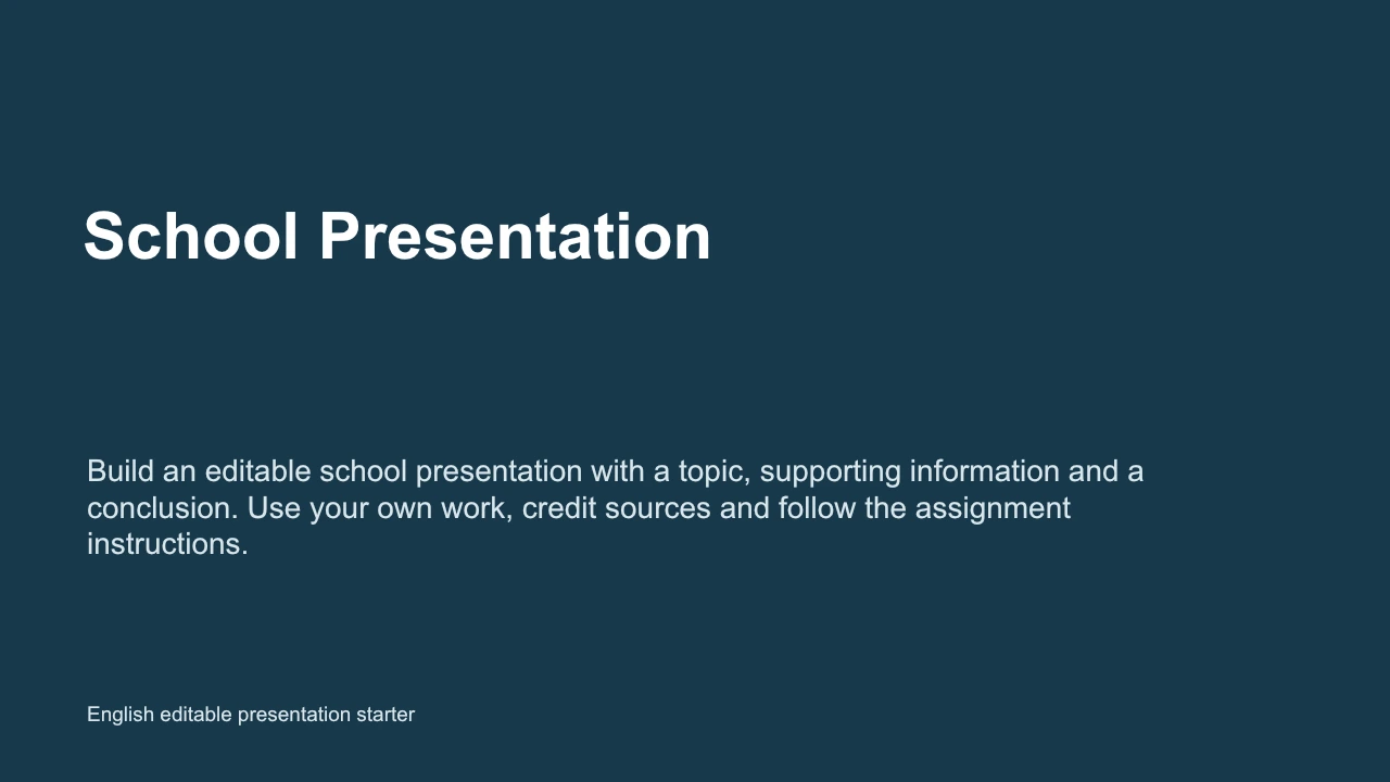 Presentazione scolastica — Anteprima del file di esempio in inglese