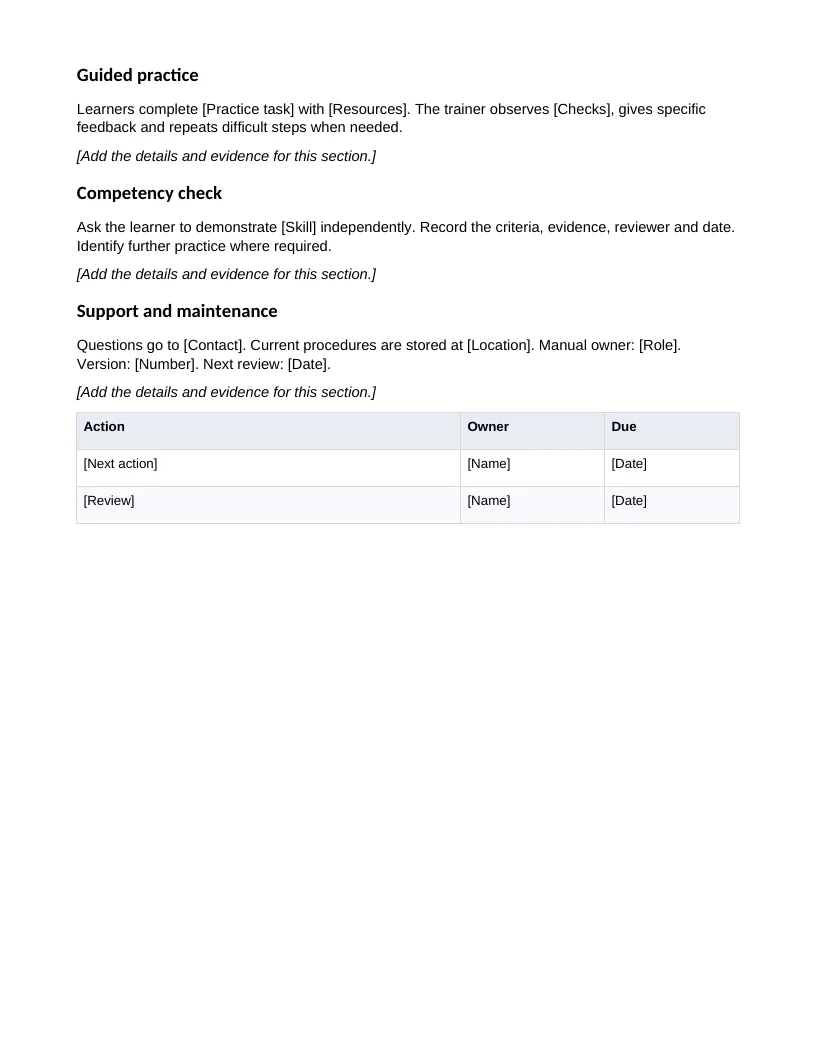 Templat Manual Latihan — Pratonton fail contoh bahasa Inggeris
